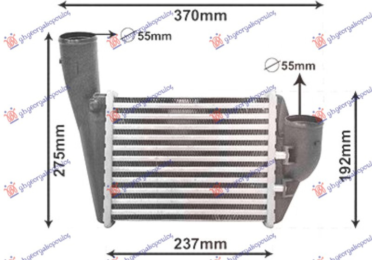 Intercooler 2.4-2.7 benzin (215x172) (desna strana)