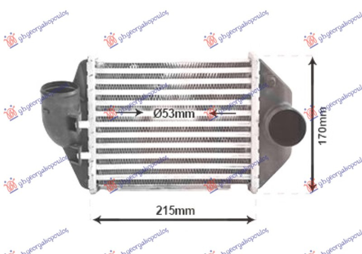 Intercooler 2.4-2.7 benzin (215x172) (lijeva strana)