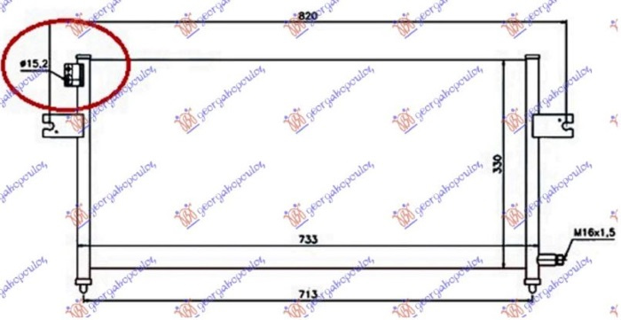Hladnjak klime 2.4 benzin-2.5 TD 15.2mm (700x320x16) (NRF)