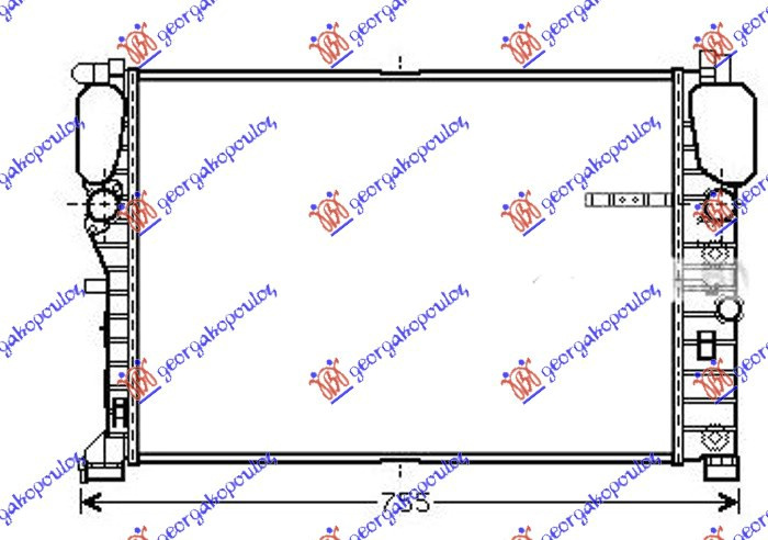 Hladnjak motora 5.5-6.2 benzin - 3.2-4.0 dizel sa/bez klime. ručni/automatski (640x459) (NRF)