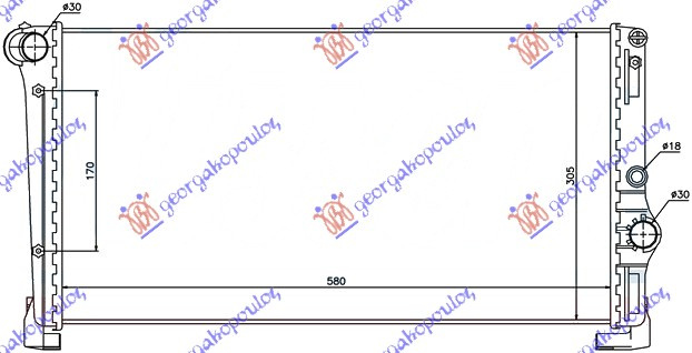 Hladnjak motora 1.3 JTD (58x310x38) MARELLI tip (MARELLI)
