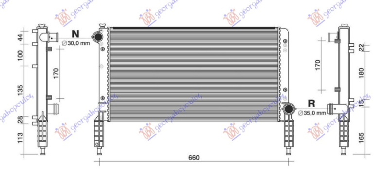 Hladnjak motora 1.2-1.6 sa klimom (580x305) (NRF)