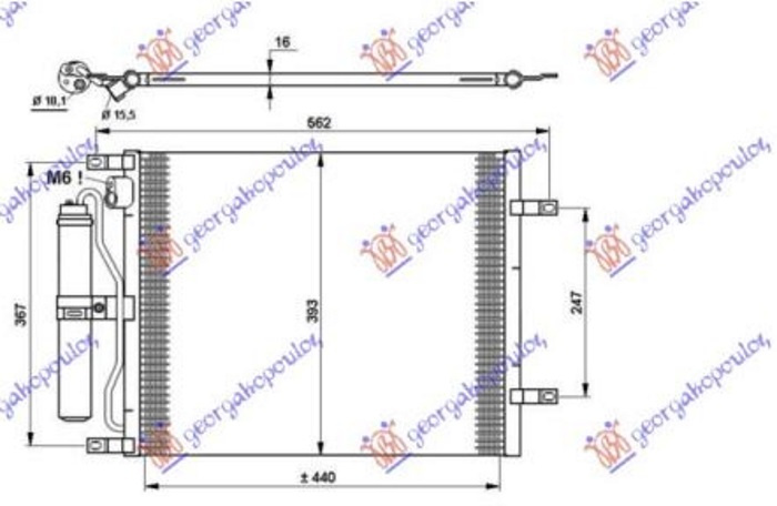 Hladnjak klime 1.5 dCi (490x376x16) (KOYO)