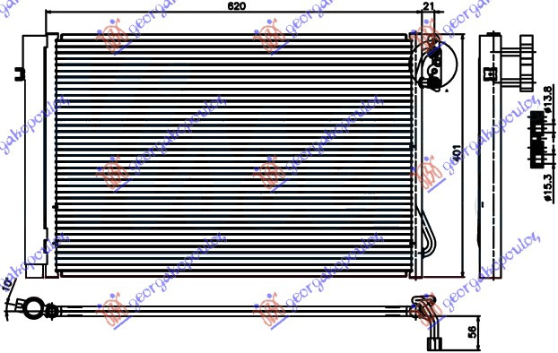 Hladnjak klime 1.6-2.0-2.5-3.0 benzin (587x400) (KOYO)