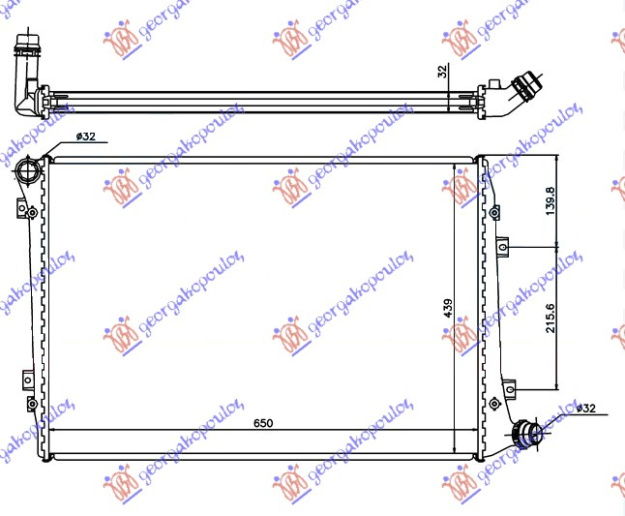 Hladnjak motora 2.0 TDI dizel (650x440) (KOYO)