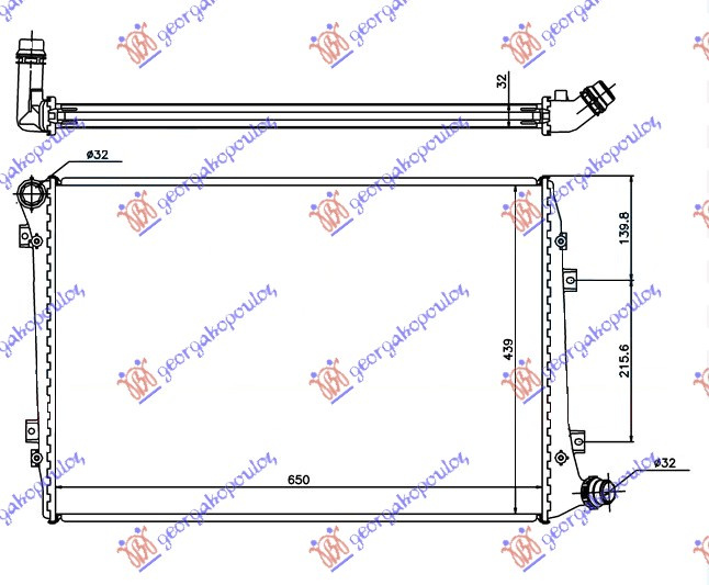 Hladnjak motora 2.0 TDI dizel (650x440) (KOYO)