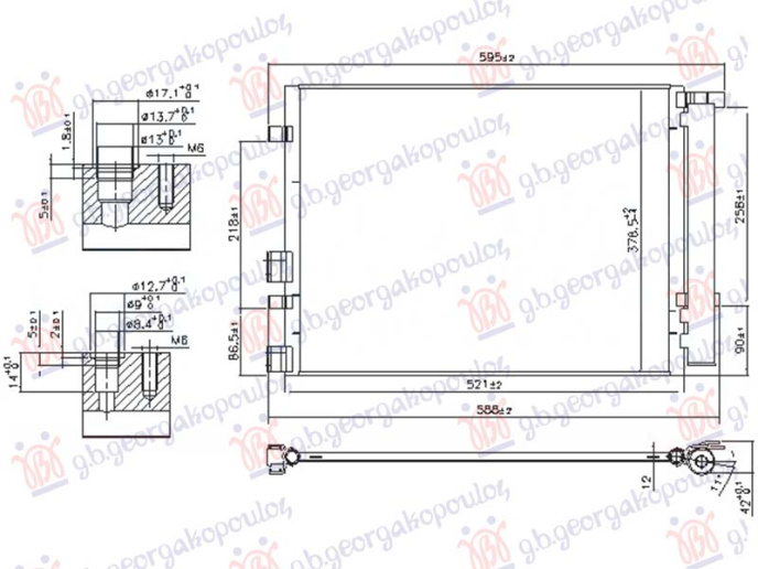 Hladnjak klime 1.1-1.6 CRDi dizel (500x360x12)