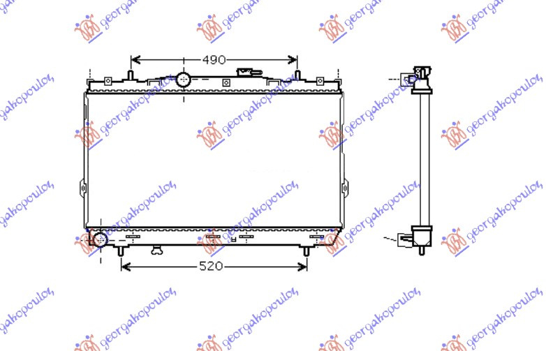 Hladnjak motora 1.6-2.0 benzin (375x670x19) (VALEO)