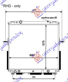 Hladnjak motora 2.4-3.5 benzin. automatski sa/bez klime (578x628). cijev 8mm. HELLA tip (NRF)
