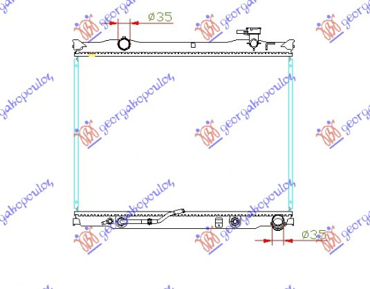 Hladnjak motora 2.5 CRDi. automatski sa/bez klime 2006- (465x628) sa čepom (NRF)