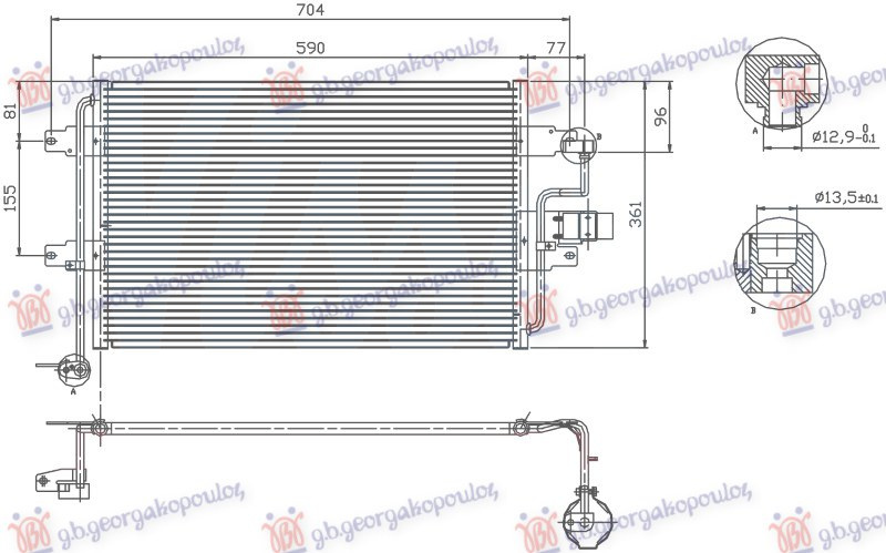 Hladnjak klime 1.9 TDI dizel (582x353x20)
