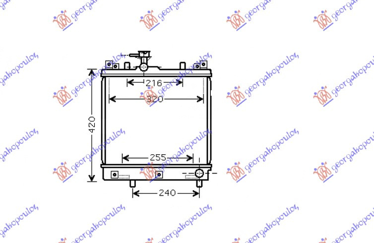 Hladnjak motora 1.0 benzin sa/bez klime (348x360) (NRF)