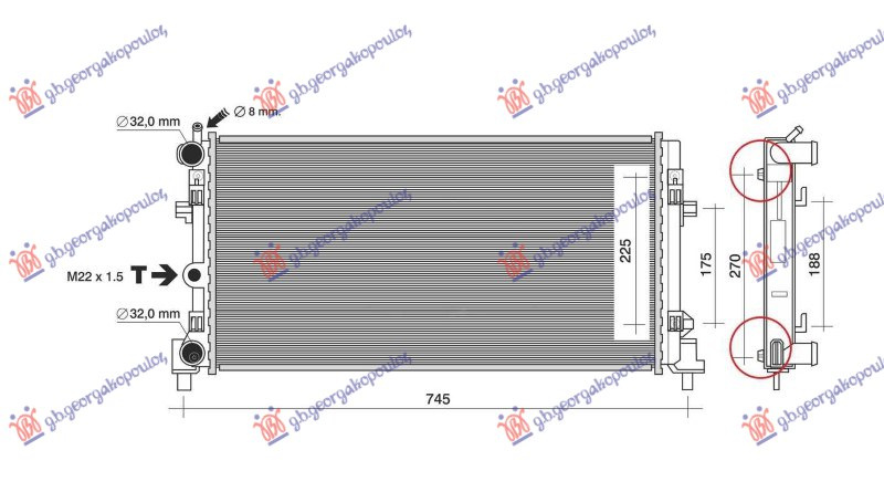 Hladnjak motora 1.2-1.6 12/16V - 1.2-1.6 TDI (65x34) (VALEO)
