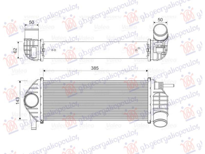 Intercooler 1.5 dCi (385x144x64)