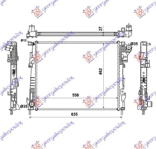 Hladnjak motora 2.0 CDTi dizel sa/bez klime (560x449) (NRF)
