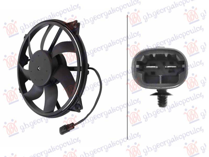 Ventilator (motor + ventilator) (2 pina) (388mm)
