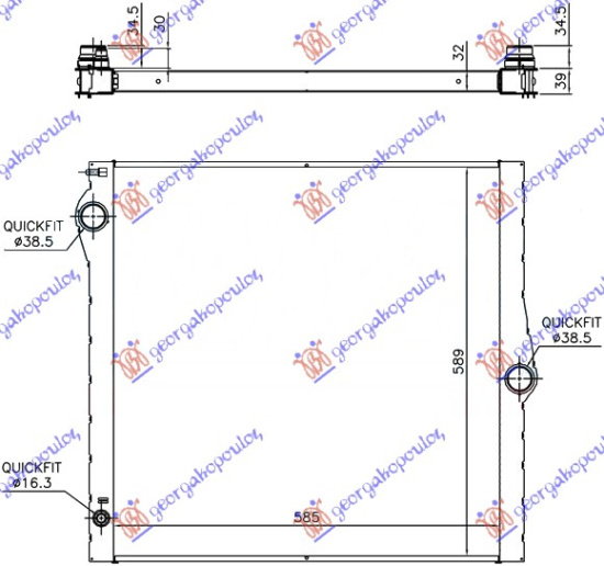 Hladnjak motora 3.0-4.8 benzin (585x595) (VALEO)