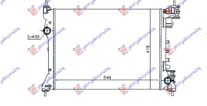 Hladnjak motora 1.4 benzin sa/bez klime (540x415x16) (VALEO)