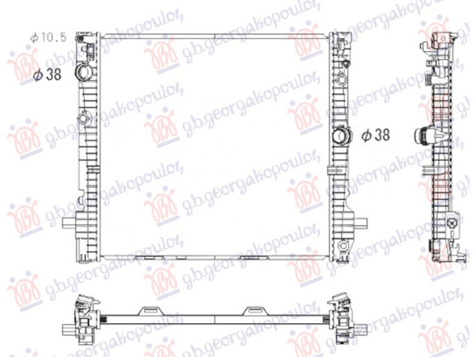 Hladnjak motora 2.0 benzin/hibrid (615x605)