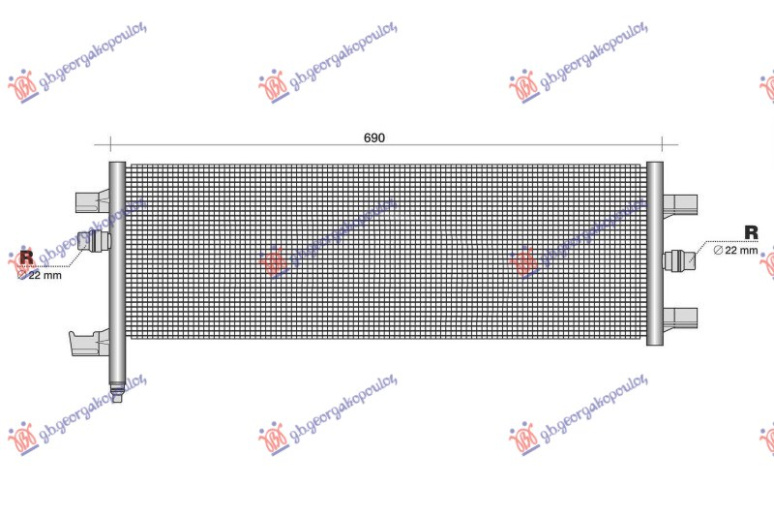 Dodatni hladnjak motora 1.5 (225xe) hibrid-benzin (650x280x16) (NRF)
