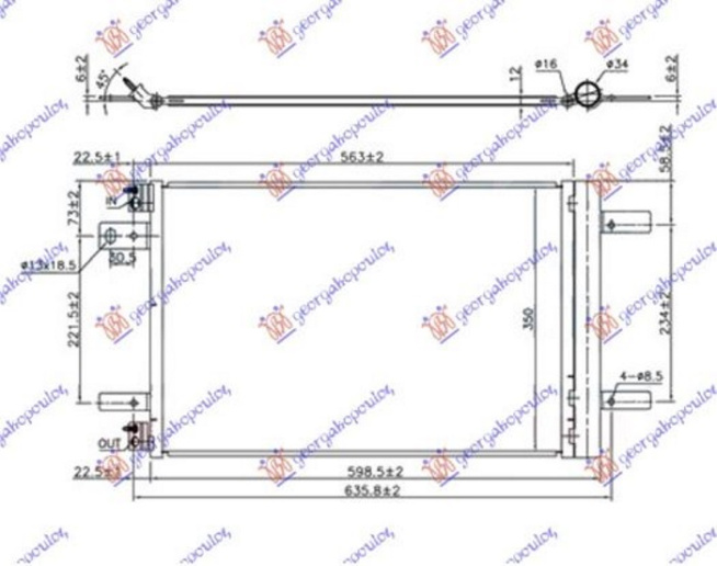 Hladnjak klime benzin/dizel (525x335x12) (MARELLI)