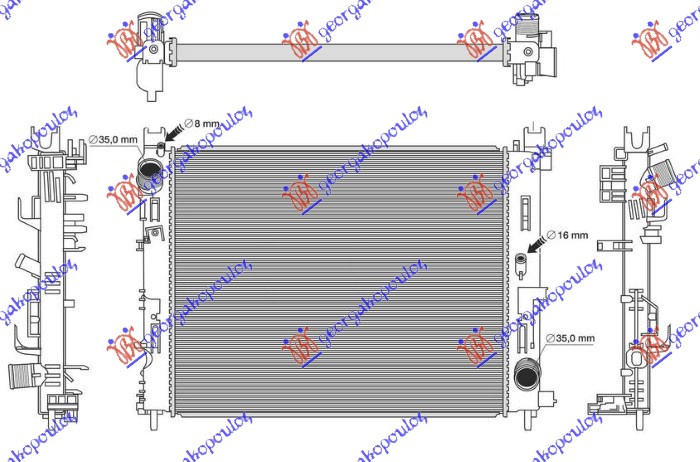 Hladnjak motora 1.5 dCi dizel. ručni (510x404) (NRF)