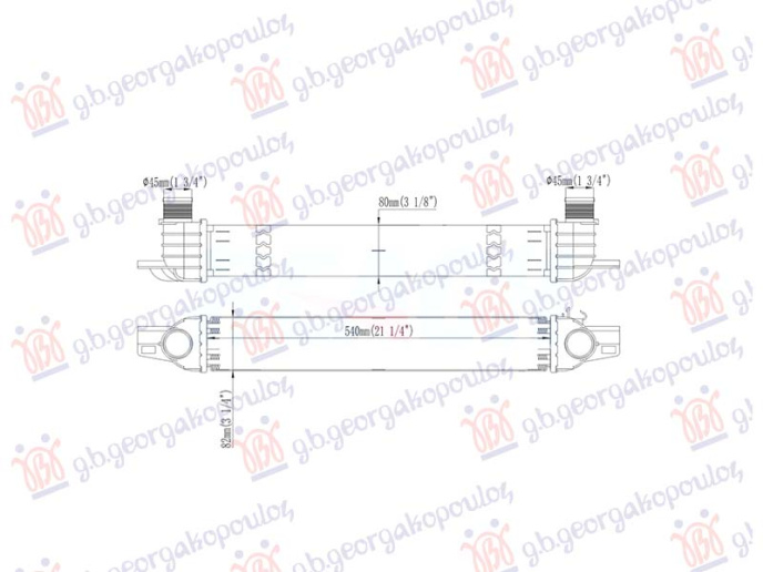 Intercooler 1.3 dizel (540x82)