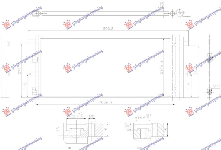 Hladnjak klime 2.0 dizel (700x291x20) (NISSENS)
