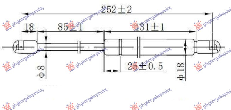 AMORTIZER GEPEK VRATA 4 VRATA (252L-425N)