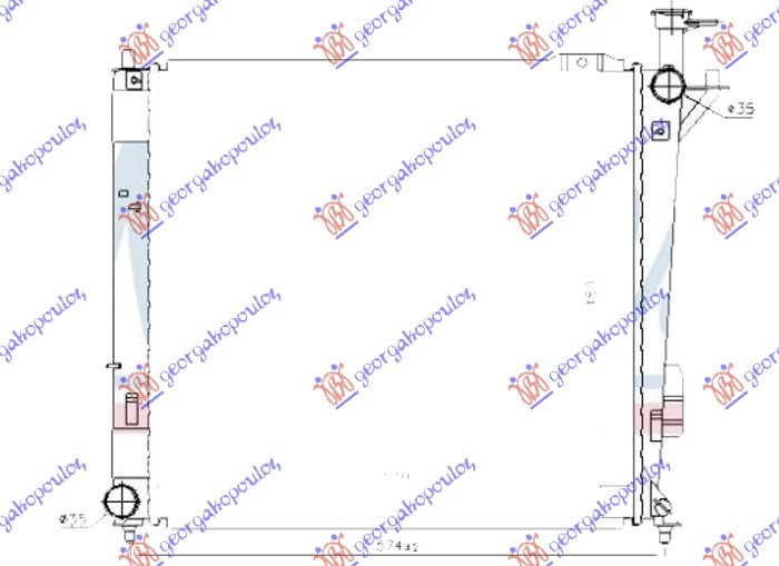 Hladnjak motora 2.0-2.2 CRDi dizel. ručni (510x480x26) (HELLA tip) (NRF)