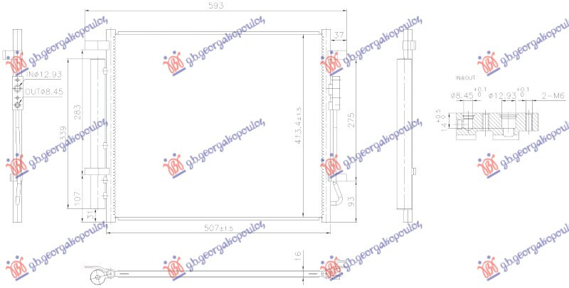 Hladnjak klime 1.6 dizel - 1.6 benzin/hibrid (466x413)