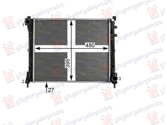 Hladnjak motora 0.9 benzin-1.3 dizel (480x392x34) (MARELLI)