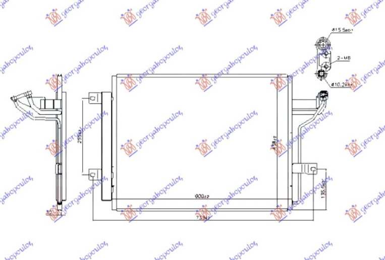 Hladnjak klime 1.5-2.0 benzin - 2.0 hibrid (600x438) (KOYO)