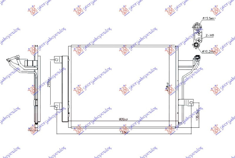 Hladnjak klime 1.5-2.0 benzin - 2.0 hibrid (600x438) (KOYO)