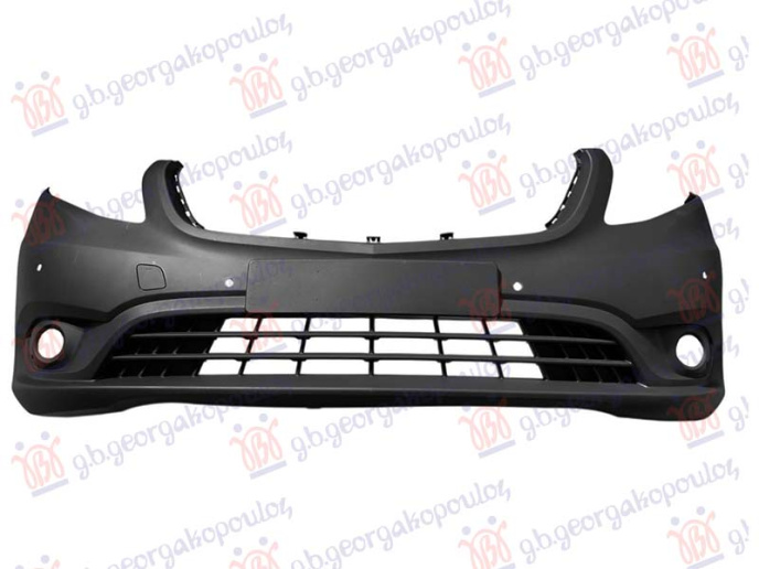 Prednji branik sivi (sa otvorima za maglenke) (sa 6 otvora za PDC senzore) (A kvaliteta)