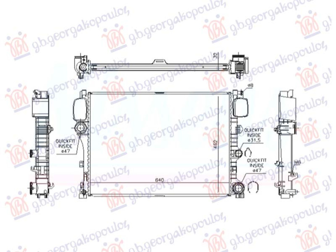 Hladnjak motora 4.0 dizel - 4.7-5.5 benzin (640x462)