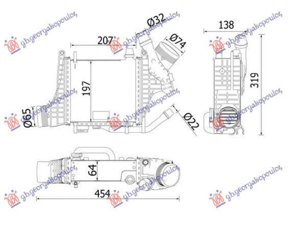 Intercooler 1.5-2.0 benzin/hibrid (207x197)
