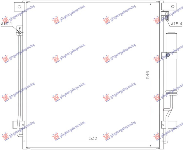 Hladnjak klime 2.2-2.4 dizel (532x562x12) (KOYO)
