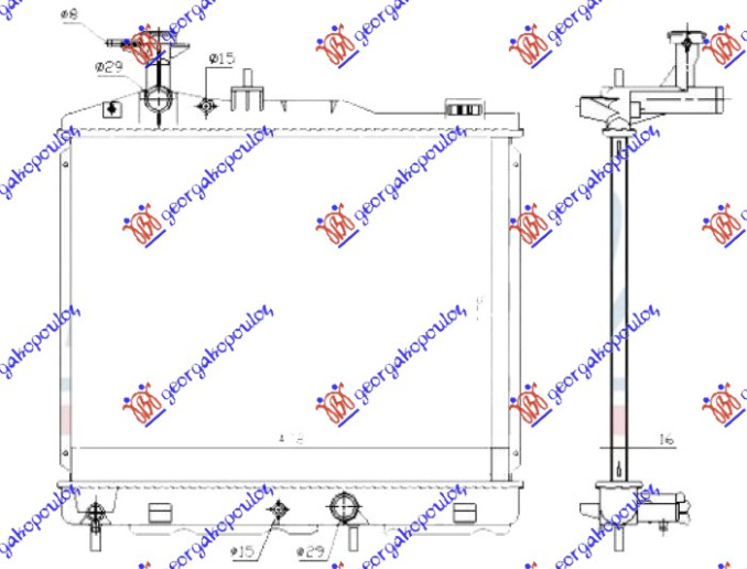Hladnjak motora 1.2 benzin automatik (375x478x16) (KOYO)