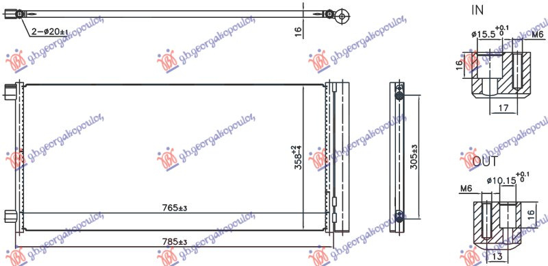 Hladnjak klime 1.6-2.0 dizel (745x361x16)