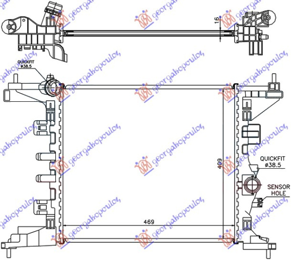 Hladnjak motora 1.4i- (470x428) A14XER (KOYO)