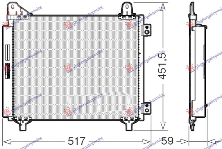 Hladnjak klime 1.2 benzin-1.5 dizel (455x363x12)