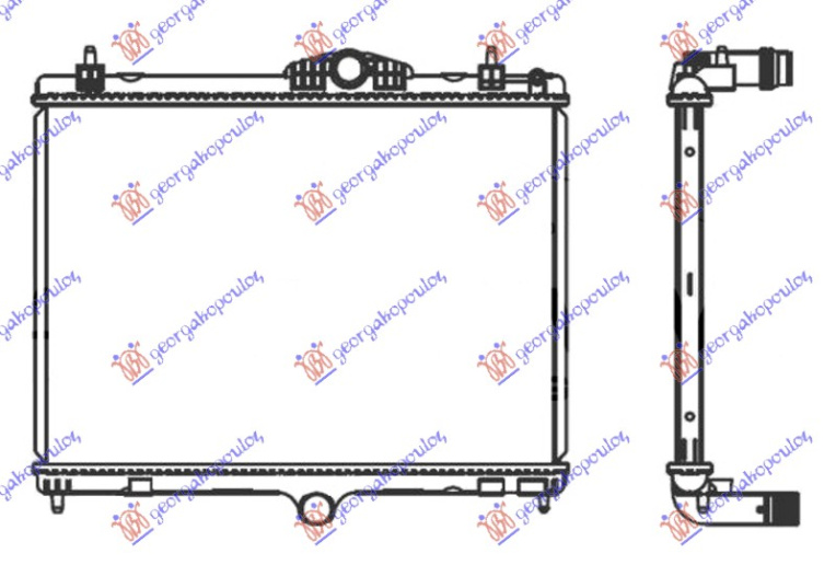 Hladnjak motora 1.6 THP benzin - 1.6 BlueHDi dizel (380x540x26) (NRF)