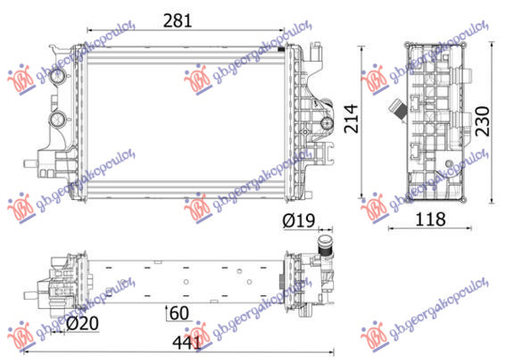 Dodatni hladnjak motora 1.5 dCi dizel (281x214) (desni)