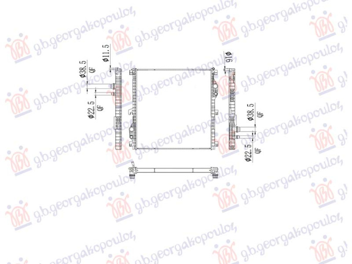 Hladnjak motora 3.0 benzin/hibrid - 3.0 dizel/hibrid. automatski (625x663x36)