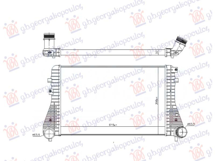 Intercooler 1.4-2.0 TSI/TDI (618x403x32)