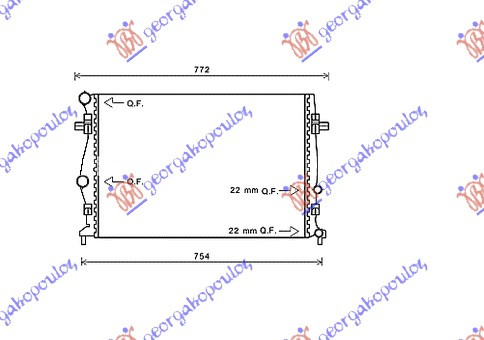 Hladnjak motora 1.2 TSI benzin (650x440x22) (NRF)