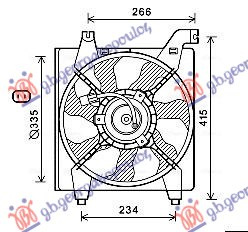 VENTILATOR KOMPLET BENZINSKI (335mm) (2PIN)