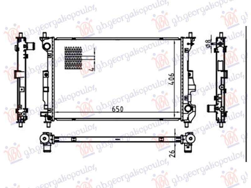 Hladnjak motora 1.4 benzin/hibrid (650x415)