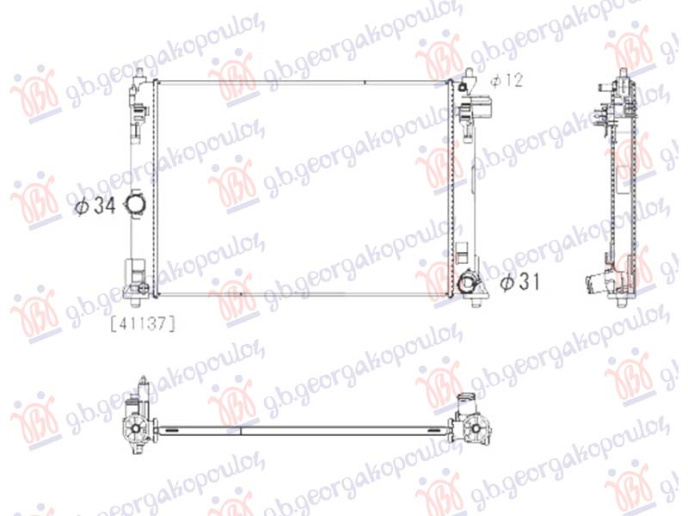 Hladnjak motora 1.0-1.5 benzin (524x388x16)